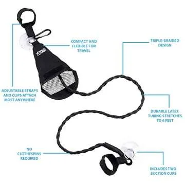 Lewis N. Clark Adjustable Latex Clothesline For Hotel Travel, Camping + Laundry Room, No Safety Pins...