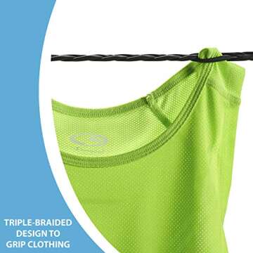 Lewis N. Clark Adjustable Latex Clothesline For Hotel Travel, Camping + Laundry Room, No Safety Pins Needed, Small Enough To Store In Laundry Basket, Backpack, Or Camping Gear