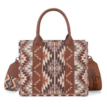 Wrangler Tote Bag for Women Boho Aztec Shoulder Purse Top Handle Stachel Handbag WG2213-8120SBR