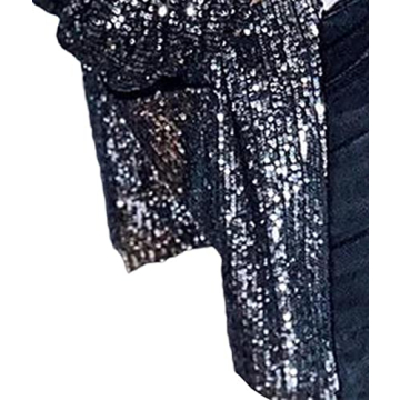 SEMATOMALA Women's Sequin Shiny Open Front Blazer Evening Party Sparkly Long Sleeve Slim Cardigan Coat BL-L