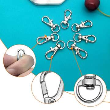 100Pcs Swivel Snap Hook,Stainless Steel Key Chain Clip Hooks Swivel Lanyard Snap Hook Keychain Hooks for Keychain Lanyard,Jewelry,DIY Crafts Supplies