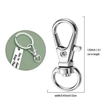 100Pcs Swivel Snap Hook,Stainless Steel Key Chain Clip Hooks Swivel Lanyard Snap Hook Keychain Hooks for Keychain Lanyard,Jewelry,DIY Crafts Supplies