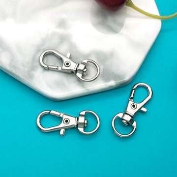 100Pcs Swivel Snap Hook,Stainless Steel Key Chain Clip Hooks Swivel Lanyard Snap Hook Keychain Hooks for Keychain Lanyard,Jewelry,DIY Crafts Supplies