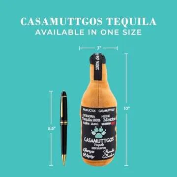 Haute Diggity Casamuttgos Tequila, Plush Designer Dog Toys with Interactive Squeaker, Stimulating Pet Enrichment, Machine-Washable & Safe Materials for All Breeds, One Size