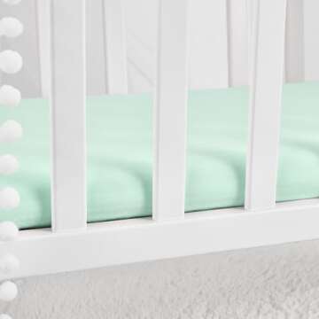 TILLYOU Bassinet Sheets Baby Ultra Soft Fitted for Boys Girls, Fits Oval/Rectangle/Hourglass Mattress，2 Pack Gray and Green
