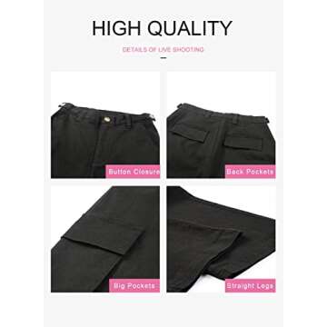 EVALESS Womens Fashion Cargo Pants High Waisted Straight Wide Leg Pants for Women 2024 Trendy Baggy Work Hiking Pants Casual Loose Lounge Trousers with Pockets Size 12