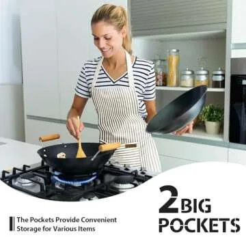 VALOME Kitchen Aprons with Pockets for Cooking & Crafts