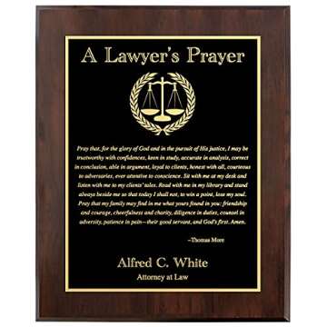Customizable Lawyer's Prayer Plaque - Perfect for Attorneys