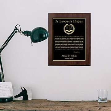 Customizable Lawyer's Prayer Plaque - Perfect for Attorneys