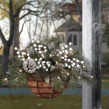 Rowfad 40 Pcs Artificial Berry Stems Branches, Christmas White Faux Holly Berries Picks Ornaments for Christmas Tree Wreath DIY Craft Decorations Holiday Home Decor (40, White)