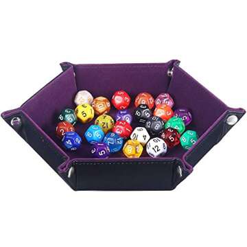 TecUnite 25 Pieces Polyhedral Dice Set with Black Pouch Compatible with RPG MTG and Others with Random Multi Colored Assortment(Novelty)