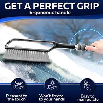 27" Snow Brush & Ice Scrapers for Car Windshield with Foam Grip for Cars, SUV, Trucks - Detachable ?...