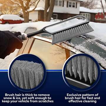 27" Snow Brush & Ice Scraper for Convenient Winter Car Care