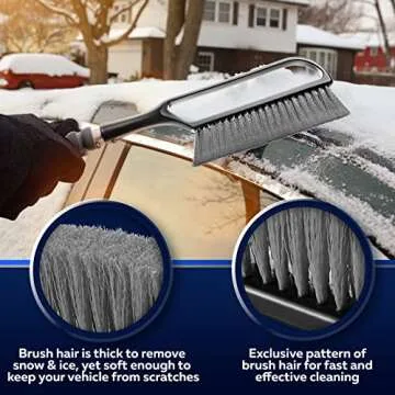 27" Snow Brush & Ice Scraper for Convenient Winter Car Care