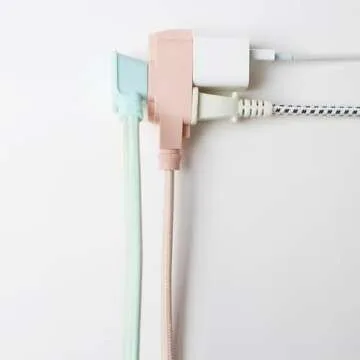 Globe Electric 22814 Designer Series 9-ft Fabric Extension Cord, 3 Polarized Outlets, Right Angle Plug, 125 Volts, Pale Pink