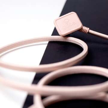 Globe Electric 22814 Designer Series 9-ft Fabric Extension Cord, 3 Polarized Outlets, Right Angle Plug, 125 Volts, Pale Pink