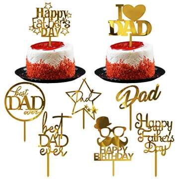Father's Day Cake Toppers - Best Dad Cake Decorations
