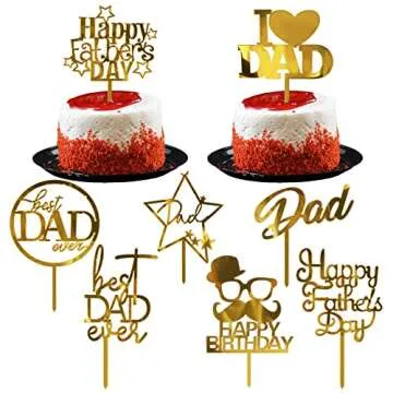 Father's Day Cake Toppers - Best Dad Cake Decorations
