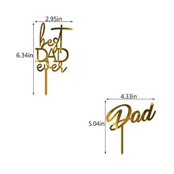 Father's Day Cake Toppers - Best Dad Cake Decorations