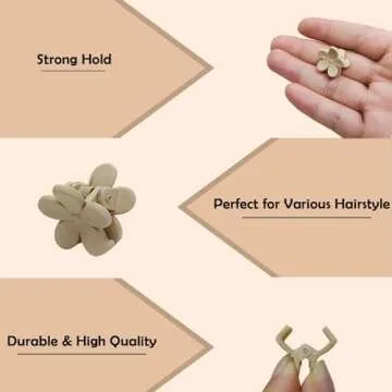 Kasmena 50Pcs Mini Flower Hair Accessories - Cute Tiny Claw Clips for Fine Hair Styling, Strong Grip Colorful Clips, Christmas Gifts for Women and Girls