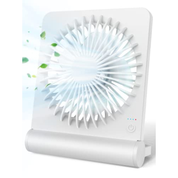 FERRISA Desk Fan On-The-Go, Small But Powerful, Portable Fan Battery Operated, 220° Tilt Folding Ul...