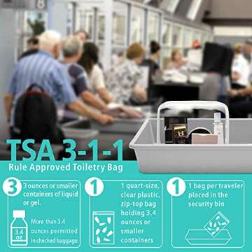 F-color Clear Toiletry Bag - 3 Pack TSA Approved Toiletry Bag Clear Makeup Bag, Travel Clear Cosmeti...