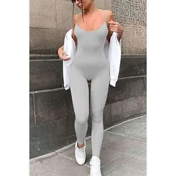 Zhaistar Women's Sexy Bodycon Spaghetti Strap Jumpsuit