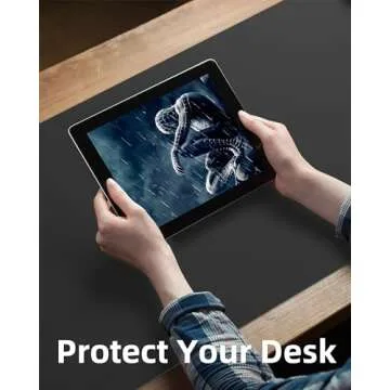 Large Desk pad mat,Mouse Pad,Office Desk Mat, Non-Slip PU Leather Desk Blotter,Large Desk pad,Waterproof Keyboard mat for Office/Home/Decor (Black,48" x 17")