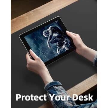 Large Desk pad mat,Mouse Pad,Office Desk Mat, Non-Slip PU Leather Desk Blotter,Large Desk pad,Waterproof Keyboard mat for Office/Home/Decor (Black,48" x 17")