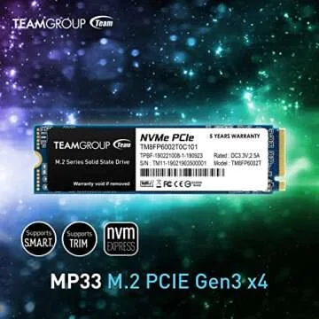 TEAMGROUP MP33 512GB SLC Cache 3DNAND TLC NVMe PCIe Gen3x4 M.2 2280 Internal SSD R/W up to 1700/1400 MB/s Compatible w/ Laptop&Desktop TM8FP6512G0C101
