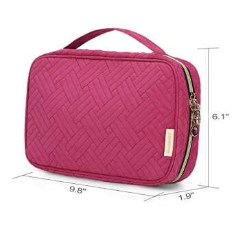 BAGSMART Jewelry Organizer Bag Travel Jewelry Storage Cases for Necklace, Earrings, Rings, Bracelet, Rose Pink