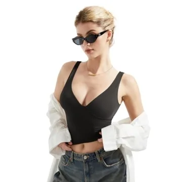 SUUKSESS Women Sexy V Neck Sleeveless Tank Top