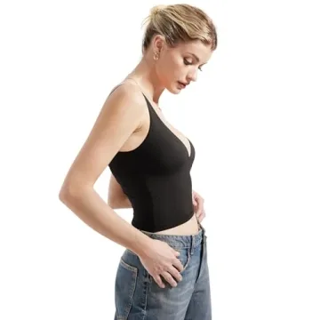 SUUKSESS Women Sexy V Neck Sleeveless Tank Top