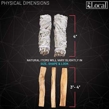 JL Local Smudge Kit Refill - White Sage & Palo Santo for Smudging, Healing, Smoke Cleansing, Meditating & Incense (Sage & Palo Refill)