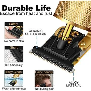 Best Gold Hair Clippers for Men - Cordless Grooming Kit