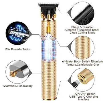Best Gold Hair Clippers for Men - Cordless Grooming Kit