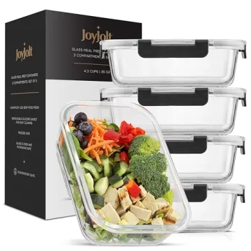 JoyJolt Glass Food Storage Containers 5 Pack