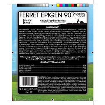 Wysong Ferret Epigen 90 Digestive Support - Dry Ferret Food - 5 Pound Bag(Pack of 1)