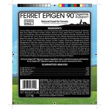 Wysong Ferret Epigen 90 Digestive Support - Dry Ferret Food - 5 Pound Bag(Pack of 1)