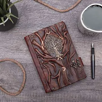 JILANI HANDICRAFT Handmade Leather Journal with Blank Pages - Perfect for Writing, Drawing, Sketching - Vintage Look - Ideal Gift for Men or Women (MOA)