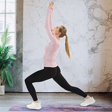 MathCat Seamless Workout Shirts for Women Long Sleeve Yoga Tops Sports Running Shirt Breathable Athletic Top Slim Fit Purple