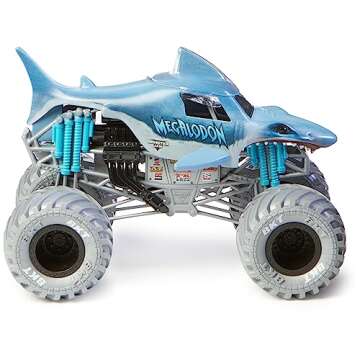 Monster Jam, Official Megalodon Monster Truck, Collector Die-Cast Vehicle, 1:24 Scale, Kids Toys for Boys Ages 3 and up