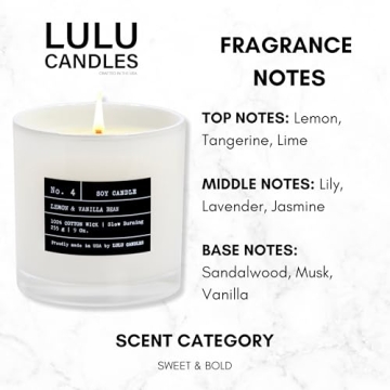 Luxury Lemon & Vanilla Bean Soy Candle - Hand Poured