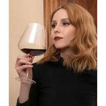 ROVSYA 28oz Red Wine Glasses Hand Blown Crystal Set