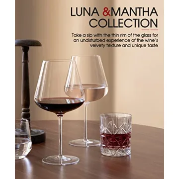 ROVSYA 28oz Red Wine Glasses Hand Blown Crystal Set