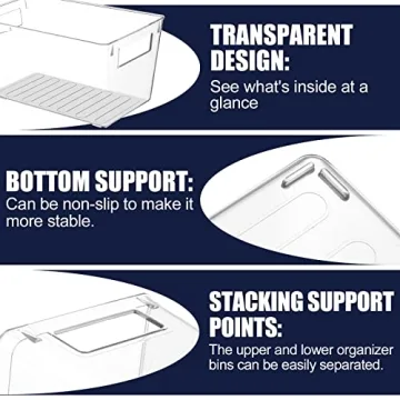 ESARORA Stackable Clear Storage Bins for All Spaces