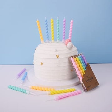 PHD CAKE 24-Count Rainbow Spiral Birthday Candles