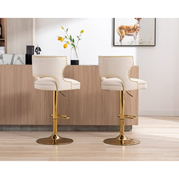 CIMOTA Adjustable Height Swivel Bar Stools Set of 2