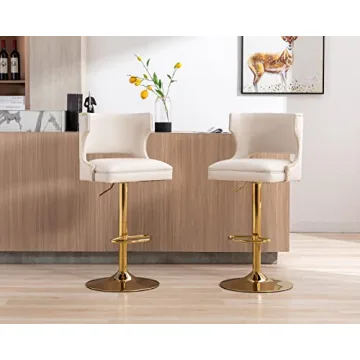 CIMOTA Adjustable Height Swivel Bar Stools Set of 2