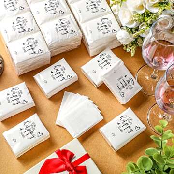 Spiareal 100 Pack Happy Tears Tissues Packs Facial Tissues Items for Guests Welcome Bags Pocket pape...